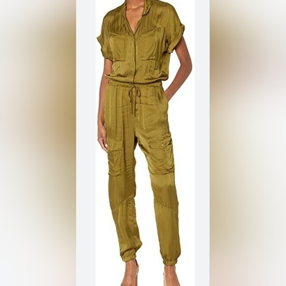 Young Fabulous & Broke Pants - YOUNG FABULOUS & BROKE Truman Solid Jumpsuit XS Fern Green